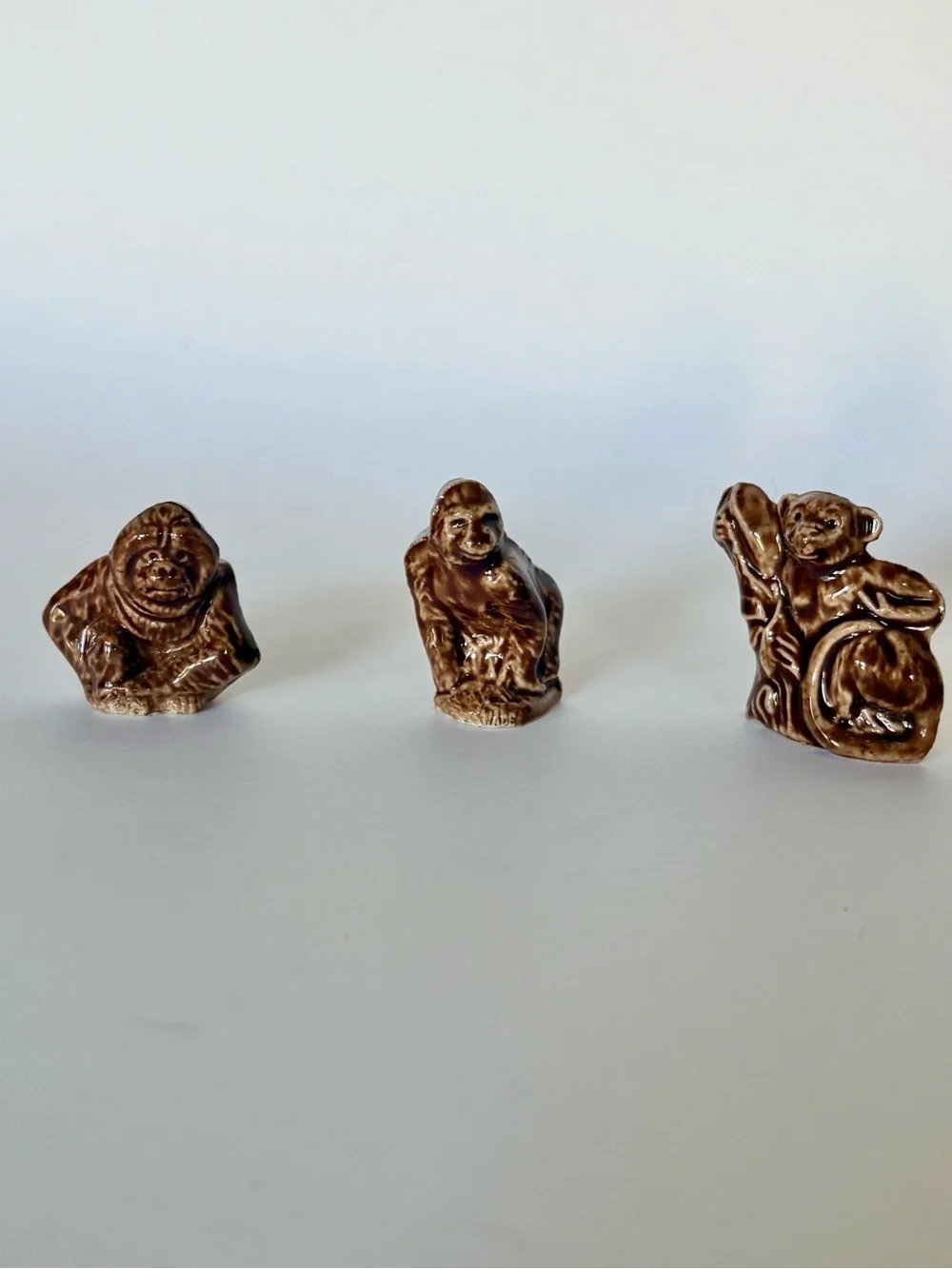 Wade England Rose Tea Ceramic Monkey Figurine Set - Brown